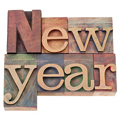 Image showing new year in letterpress type