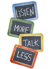 Image showing listen more, talk less
