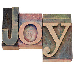 Image showing joy word in letterpress type