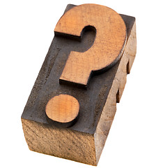 Image showing question mark in letterpress type