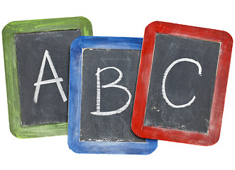 Image showing alphabet (A, B, C) on blackboards