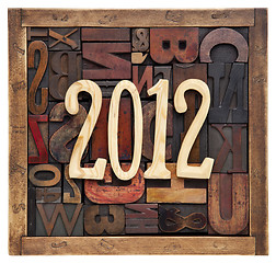Image showing year 2012 and letterpress type