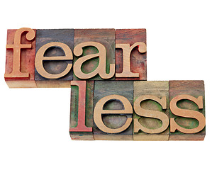 Image showing fearless word in letterpress type