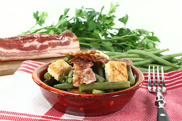 Image showing green beans with bacon