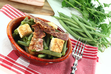 Image showing green beans with bacon