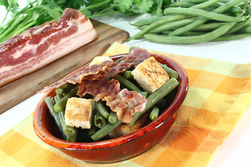 Image showing green beans with bacon