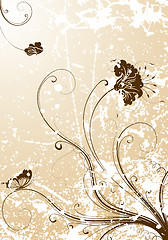 Image showing Grunge flower background