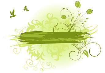 Image showing Grunge flower background