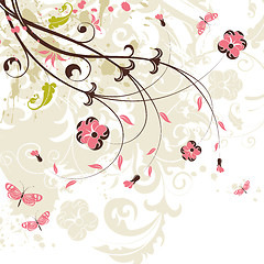 Image showing Grunge flower background