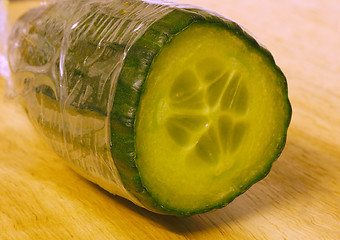Image showing cucumber on chopping board