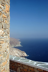 Image showing stone wall by sea