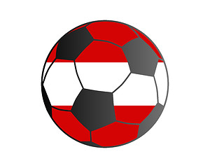 Image showing Flag of Austria and soccer ball