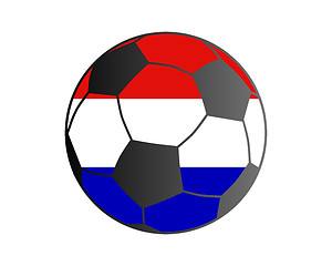 Image showing Flag of the Netherlands and soccer ball