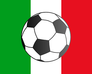 Image showing Flag of Italy and soccer ball