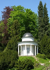 Image showing Ancient pavilion in a magnificent park scenery