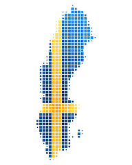 Image showing Map and flag of Sweden