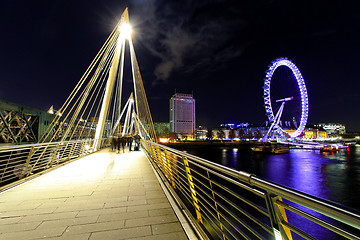 Image showing Embankment bridge night