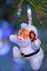 Image showing Toy Santa Claus on a Christmas tree