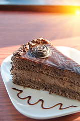 Image showing piece of chocolate cake