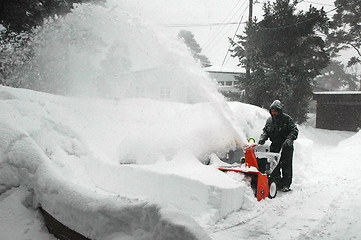 Image showing Snowblowing