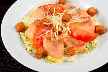 Image showing smoked salmon filet salad