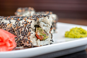 Image showing Sushi with sesame