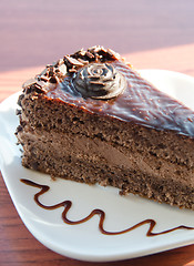 Image showing piece of chocolate cake