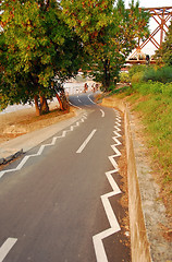 Image showing Belgrade, bicycle path along the river