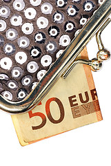 Image showing Silver Purse with fifty euros