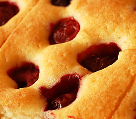 Image showing Cake with cherries and raspberries