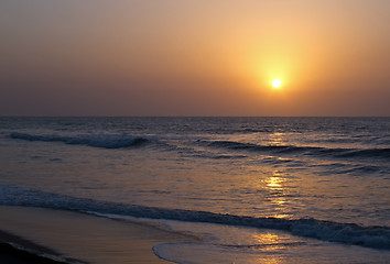 Image showing Sunset over Atlantic Ocean