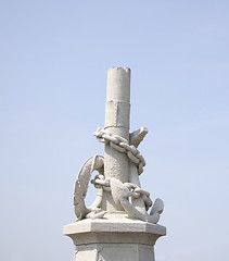 Image showing anchor and lifebouy in stone