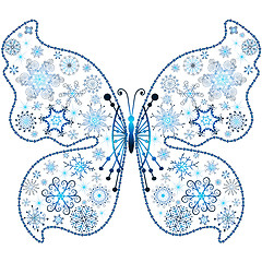 Image showing Christmas snowflake-butterfly