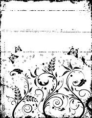 Image showing Grunge Floral Frame