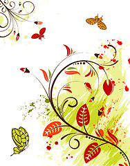 Image showing Grunge flower background