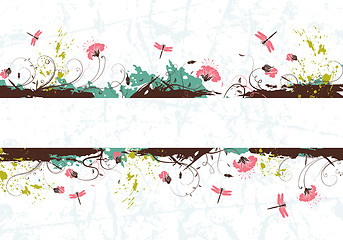 Image showing Grunge flower background