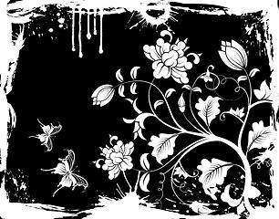 Image showing Grunge flower background