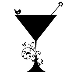 Image showing Cocktail drink Silhouette 