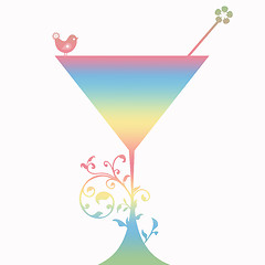 Image showing Cocktail drink Silhouette 