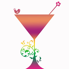 Image showing Cocktail drink Silhouette 