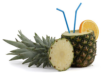 Image showing Pina Colada in Pineapple isolated