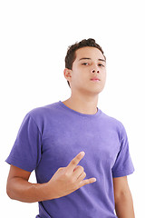 Image showing Angry teenager. All on white background. 