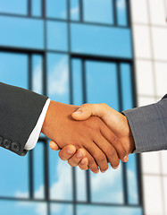 Image showing Businessmen Greet Each Other By Shaking Hands