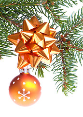 Image showing decorated christmas branch