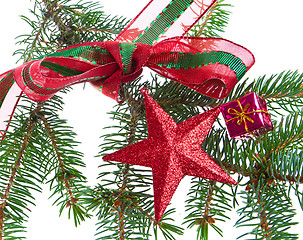 Image showing decorated christmas branch