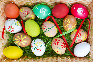 Image showing painted easter eggs