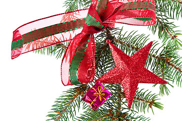 Image showing decorated christmas branch