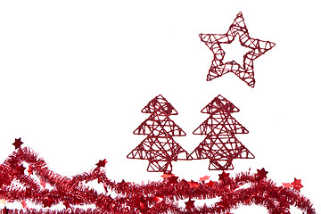 Image showing trees with star with tinsel