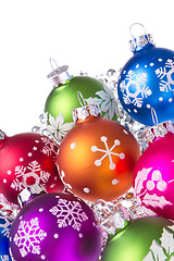 Image showing christmas balls with snowflake symbols