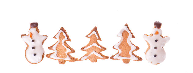 Image showing ginger snowman and tree